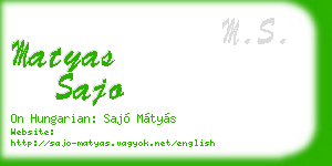 matyas sajo business card