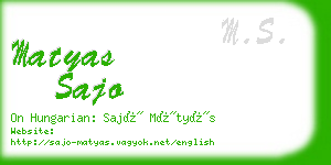 matyas sajo business card